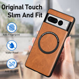 For-Google-Pixel-7-Pro-Solid-Color-Magsafe-Leather-Phone-Case(Black)