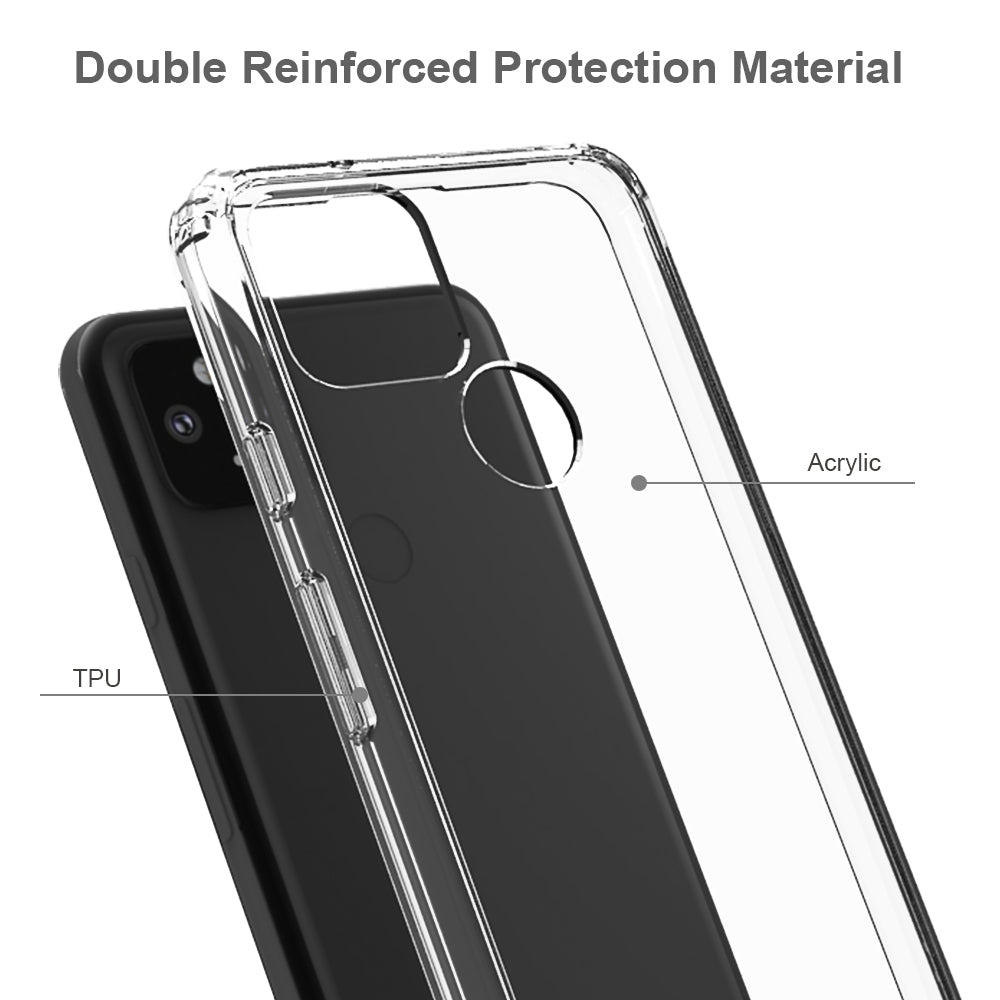 For-Google-Pixel-5-Scratchproof-TPU-+-Acrylic-Protective-Case(Transparent)