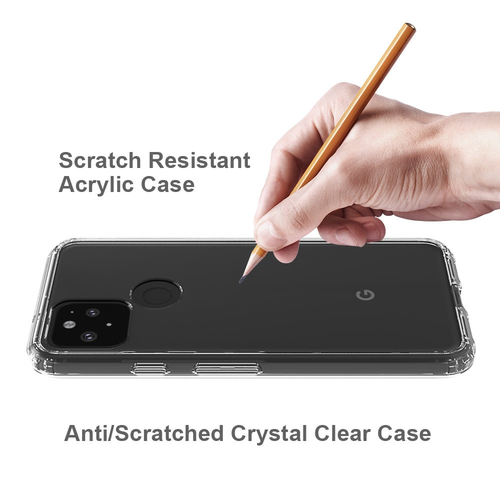 For-Google-Pixel-5-Scratchproof-TPU-+-Acrylic-Protective-Case(Transparent)