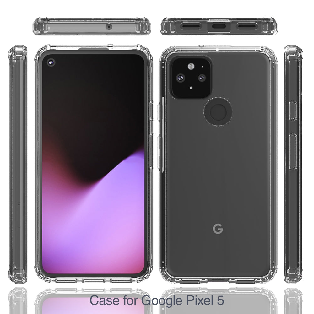 For-Google-Pixel-5-Scratchproof-TPU-+-Acrylic-Protective-Case(Transparent)