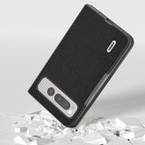 For-Google-Pixel-Fold-ABEEL-Genuine-Leather-+-PC-Litchi-Texture-Phone-Case(Black)