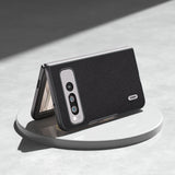 For-Google-Pixel-Fold-ABEEL-Genuine-Leather-+-PC-Litchi-Texture-Phone-Case(Black)