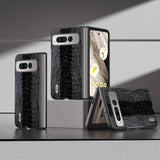 For-Google-Pixel-Fold-ABEEL-Genuine-Leather-Weilai-Series-Phone-Case(Black)