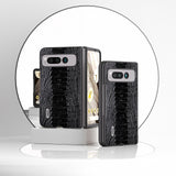 For-Google-Pixel-Fold-ABEEL-Genuine-Leather-Weilai-Series-Phone-Case(Black)