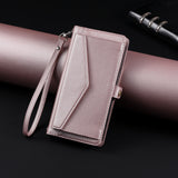 For-Google-Pixel-9-/-9-Pro-Wallet-Multi-card-Slot-Leather-Phone-Case-with-Lanyard(Rose-Gold)