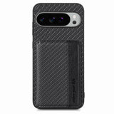 For-Google-Pixel-9-Pro-XL-Carbon-Fiber-Magnetic-Card-Bag-Phone-Case(Black)