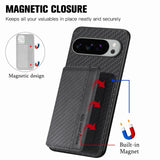 For-Google-Pixel-9-Pro-XL-Carbon-Fiber-Magnetic-Card-Bag-Phone-Case(Black)