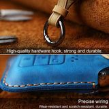 For-Honda-Car-Cowhide-Leather-Key-Protective-Cover-Key-Case,-Three-Keys-Start-Version-(Brown)