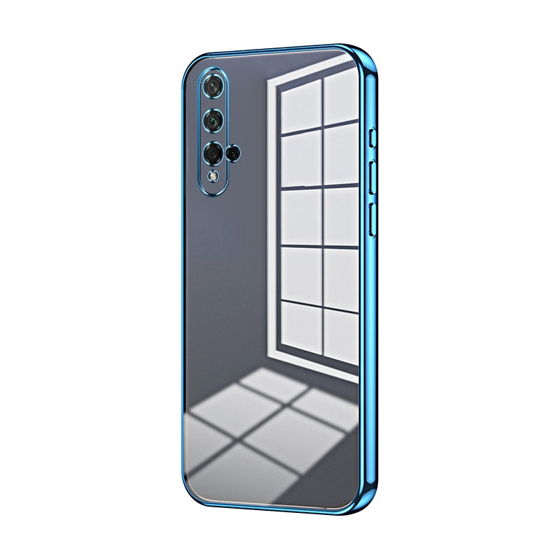 For-Honor-20-/-20S-/-nova-5T-Transparent-Plating-Fine-Hole-Phone-Case(Blue)