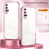For-Honor-20-/-20S-/-nova-5T-Transparent-Plating-Fine-Hole-Phone-Case(Blue)