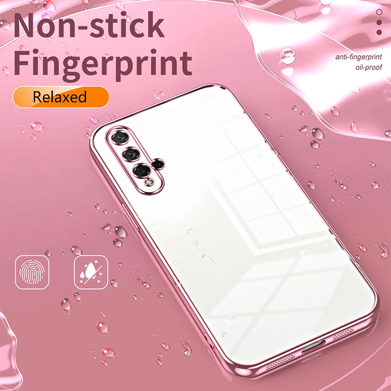 For-Honor-20-/-20S-/-nova-5T-Transparent-Plating-Fine-Hole-Phone-Case(Blue)