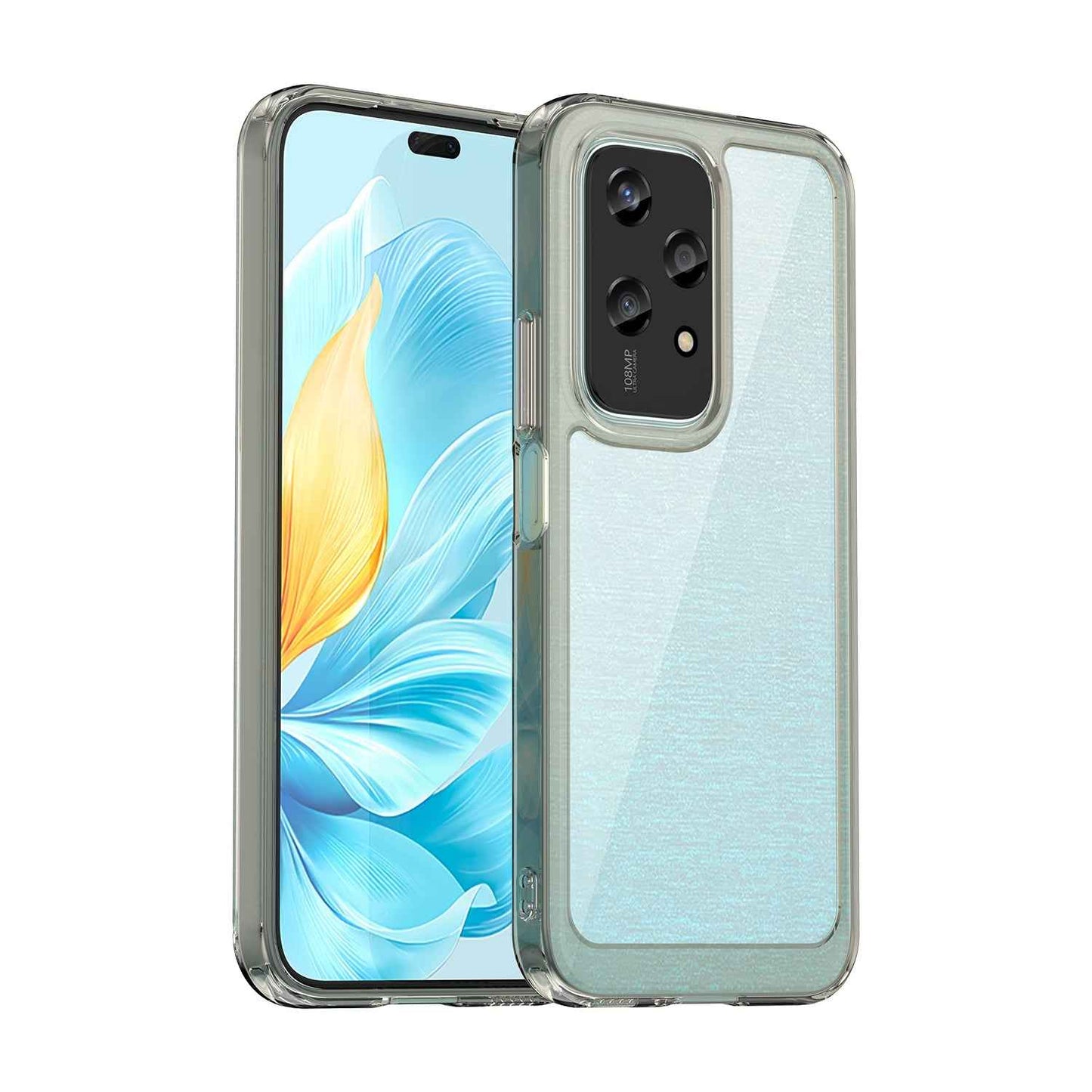 For-Honor-200-Lite-Global-Colorful-Series-Acrylic-Hybrid-TPU-Phone-Case(Transparent-Grey)