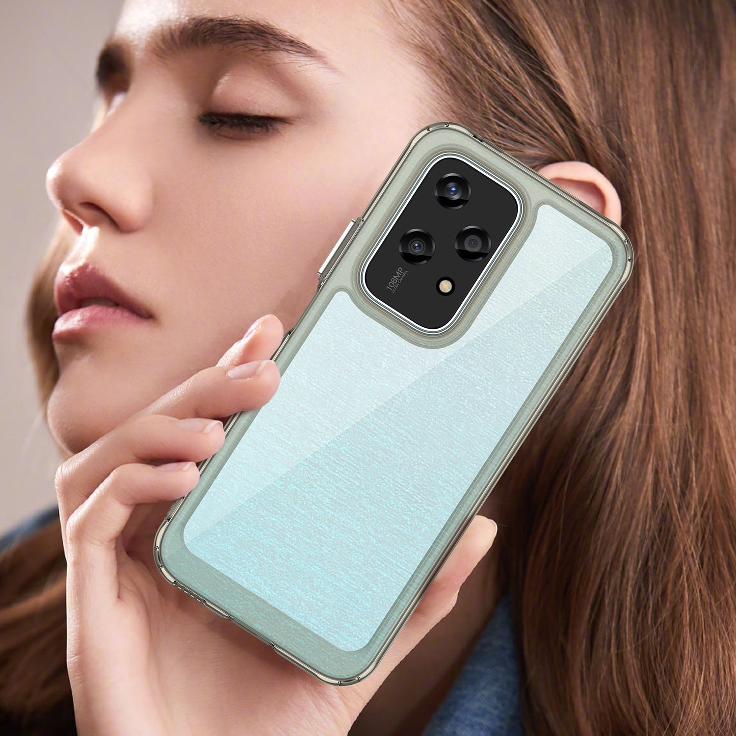 For-Honor-200-Lite-Global-Colorful-Series-Acrylic-Hybrid-TPU-Phone-Case(Transparent-Grey)