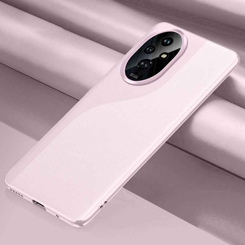 For-Honor-200-Plain-Leather-All-inclusive-Shockproof-Phone-Case(Pink)