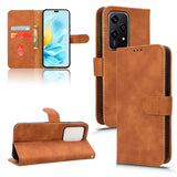 For-Honor-200-Lite-Global-Skin-Feel-Magnetic-Flip-Leather-Phone-Case(Brown)