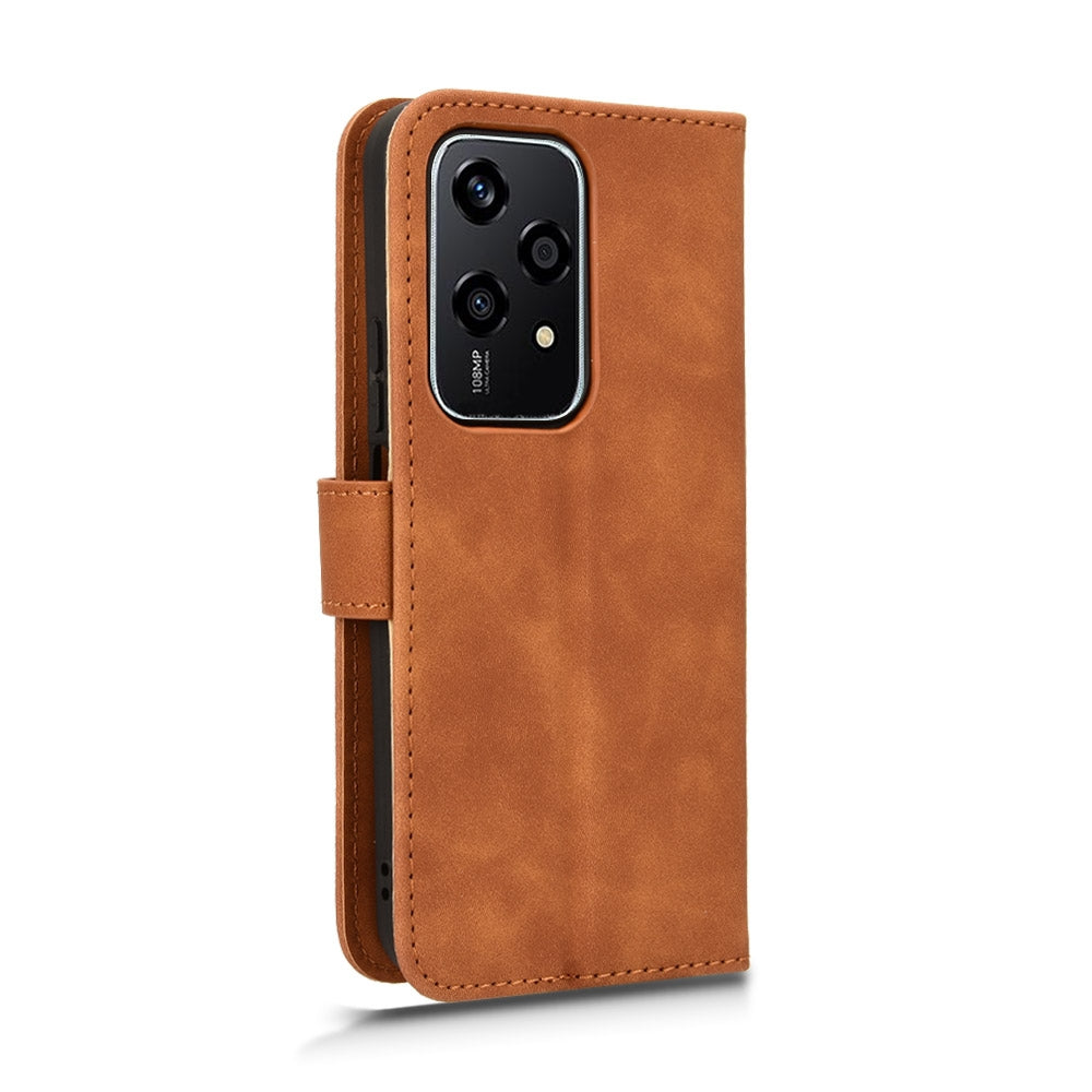 For-Honor-200-Lite-Global-Skin-Feel-Magnetic-Flip-Leather-Phone-Case(Brown)