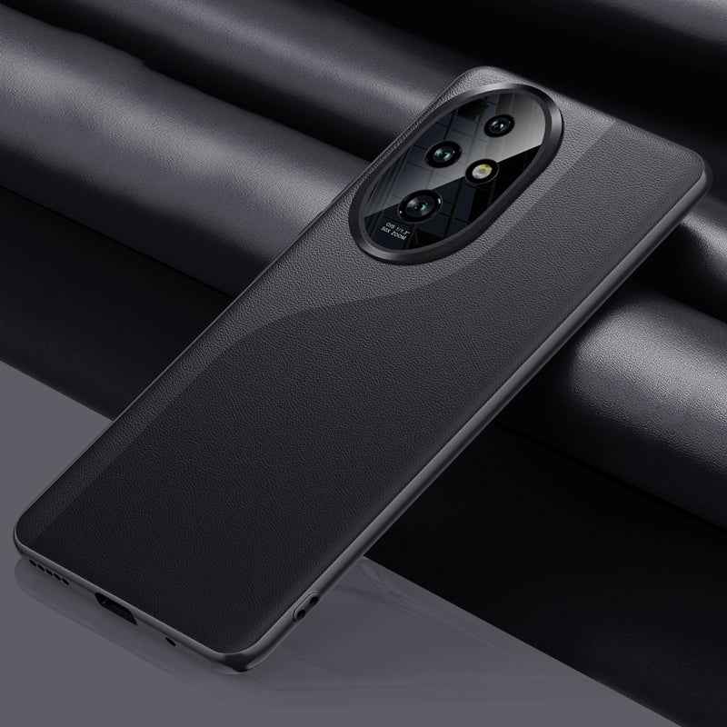 For-Honor-200-Pro-Plain-Leather-All-inclusive-Shockproof-Phone-Case(Black)