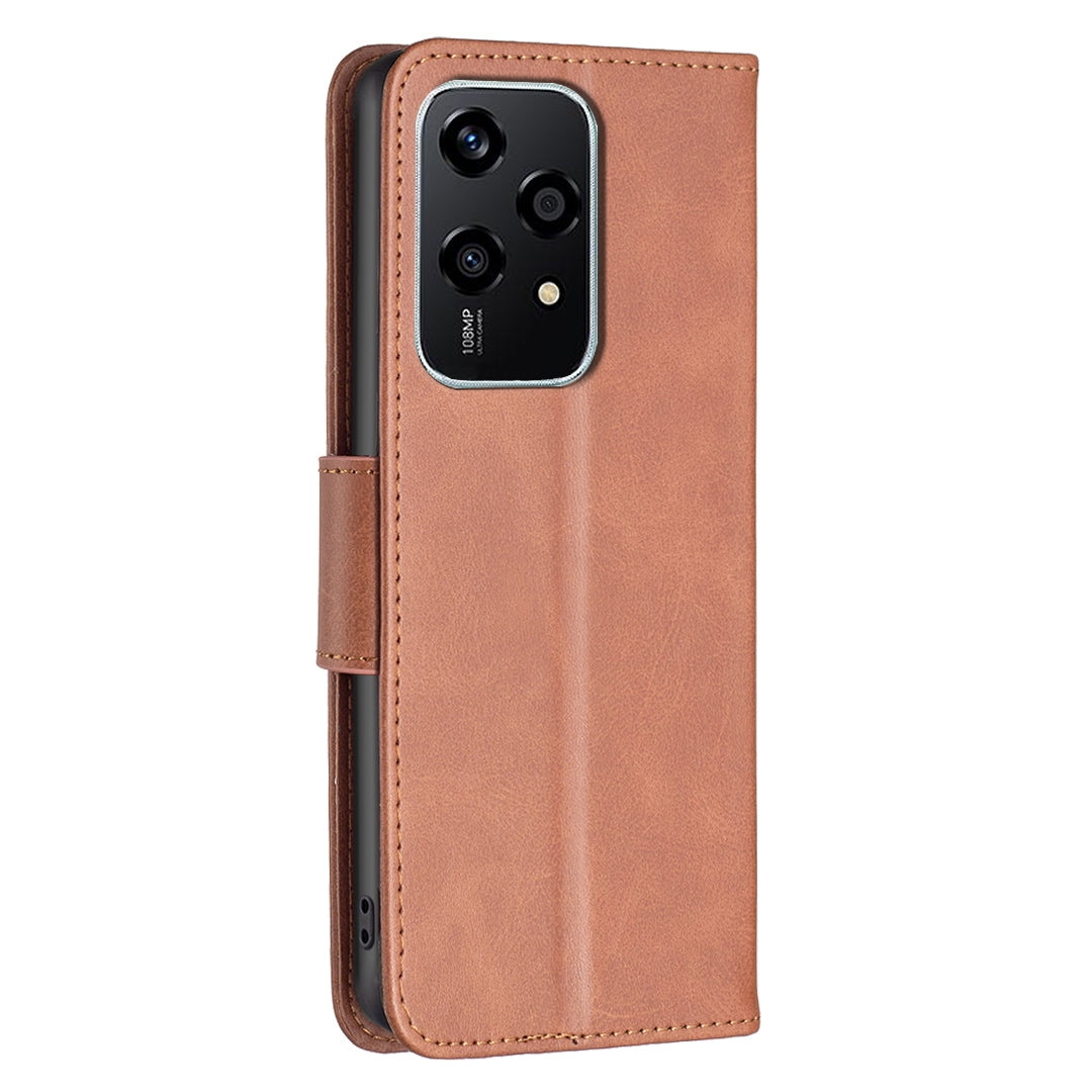 For-Honor-200-Lite-Global-Lambskin-Texture-Pure-Color-Flip-Leather-Phone-Case(Brown)
