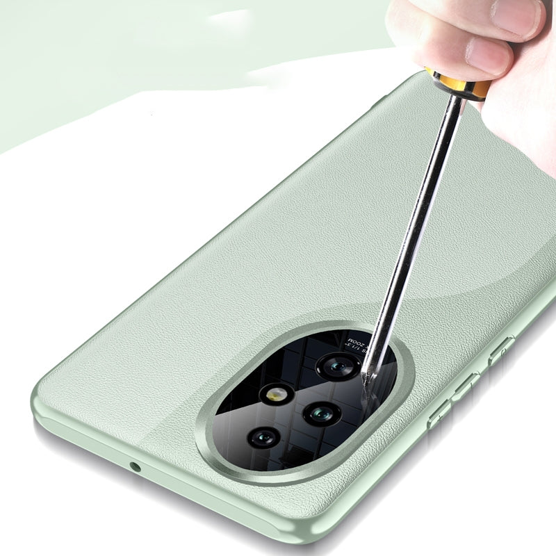 For-Honor-200-Pro-Plain-Leather-All-inclusive-Shockproof-Phone-Case(Black)