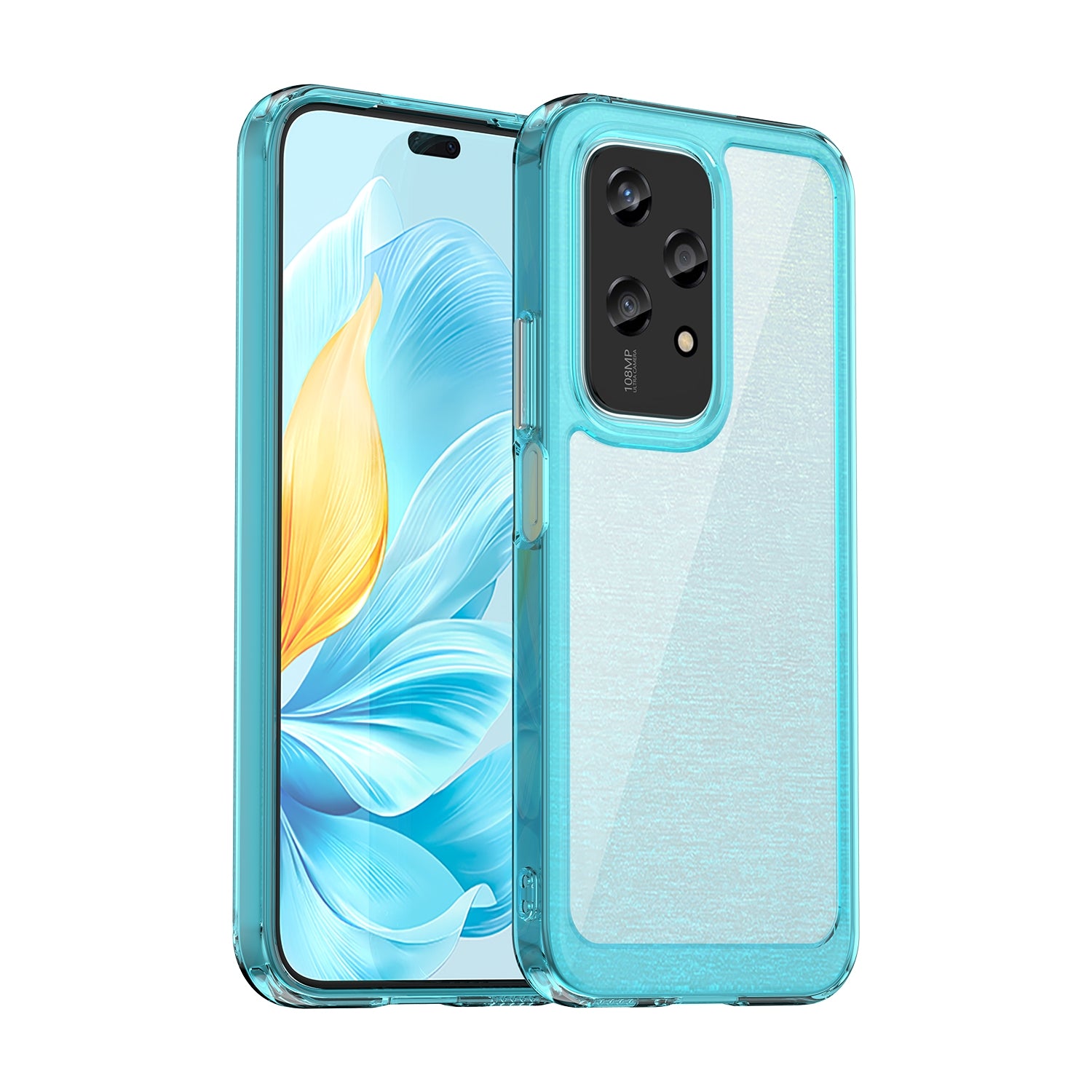 For-Honor-200-Lite-Global-Colorful-Series-Acrylic-Hybrid-TPU-Phone-Case(Transparent-Blue)