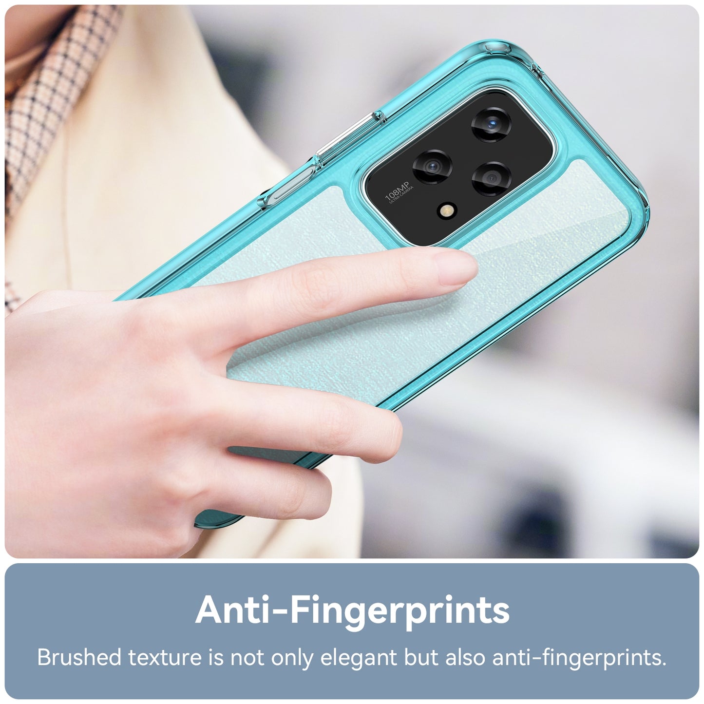 For-Honor-200-Lite-Global-Colorful-Series-Acrylic-Hybrid-TPU-Phone-Case(Transparent-Blue)