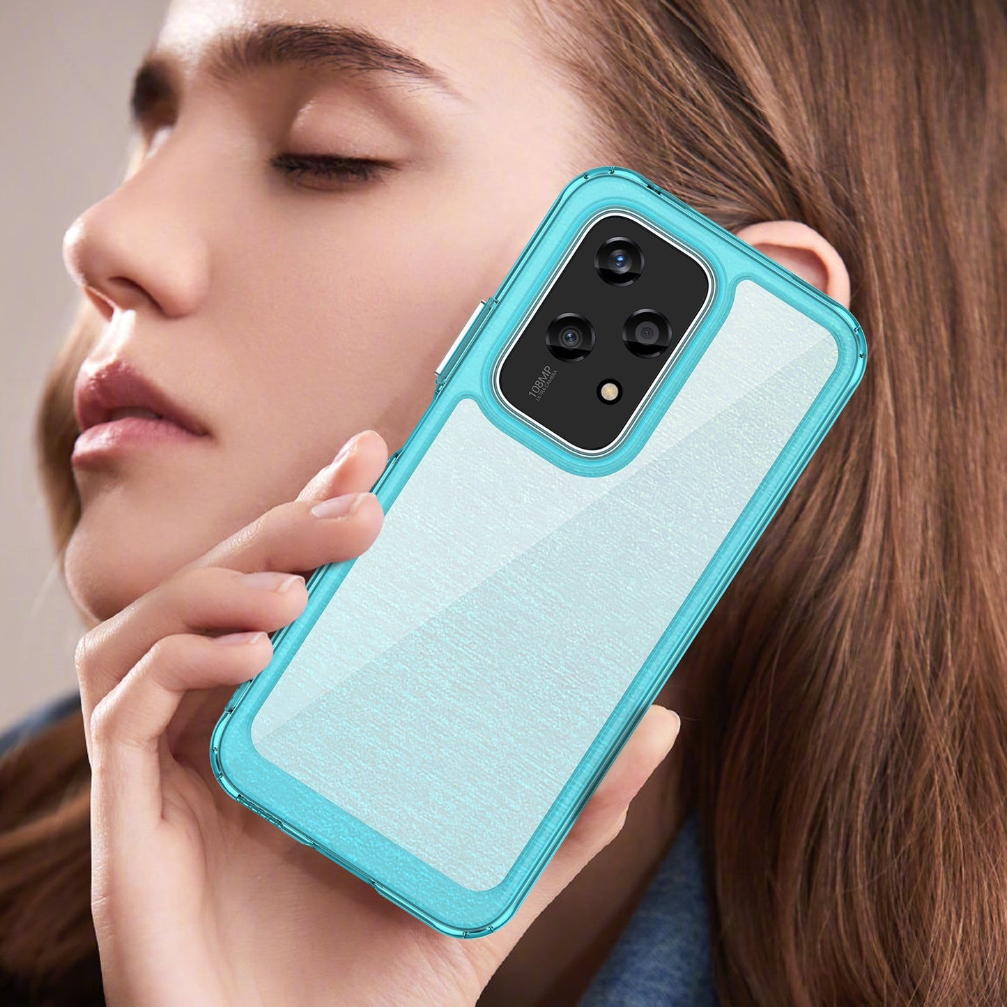 For-Honor-200-Lite-Global-Colorful-Series-Acrylic-Hybrid-TPU-Phone-Case(Transparent-Blue)