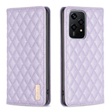 For-Honor-200-Lite-Global-Diamond-Lattice-Magnetic-Leather-Flip-Phone-Case(Purple)