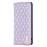 For-Honor-200-Lite-Global-Diamond-Lattice-Magnetic-Leather-Flip-Phone-Case(Purple)