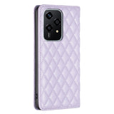 For-Honor-200-Lite-Global-Diamond-Lattice-Magnetic-Leather-Flip-Phone-Case(Purple)