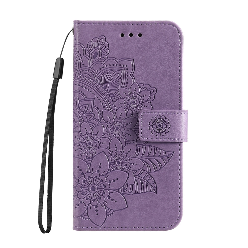 For-Honor-200-Lite-Global-Seven-petal-Flowers-Embossing-Leather-Phone-Case(Light-Purple)