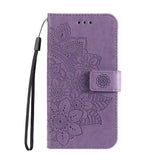 For-Honor-200-Lite-Global-Seven-petal-Flowers-Embossing-Leather-Phone-Case(Light-Purple)