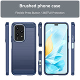 For-Honor-200-Lite-Global-Brushed-Texture-Carbon-Fiber-TPU-Phone-Case(Blue)