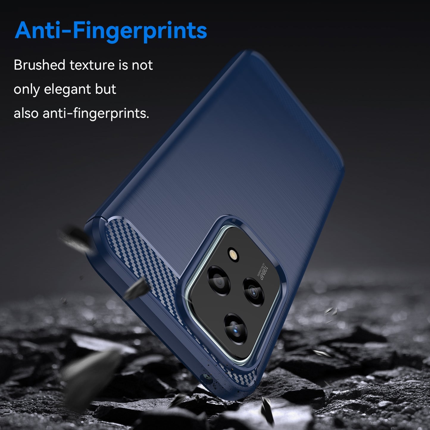 For-Honor-200-Lite-Global-Brushed-Texture-Carbon-Fiber-TPU-Phone-Case(Blue)