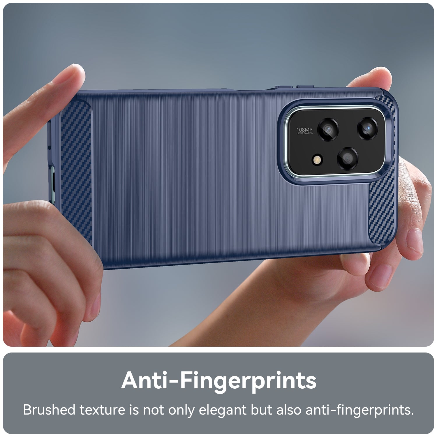 For-Honor-200-Lite-Global-Brushed-Texture-Carbon-Fiber-TPU-Phone-Case(Blue)