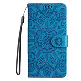 For-Honor-200-Lite-Global-Embossed-Sunflower-Leather-Phone-Case(Blue)