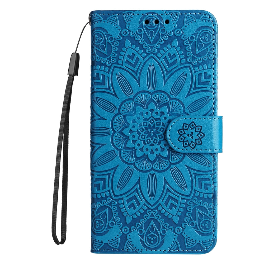 For-Honor-200-Lite-Global-Embossed-Sunflower-Leather-Phone-Case(Blue)