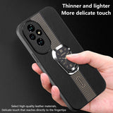 For-Honor-200-Pro-Magnetic-Litchi-Leather-Back-Phone-Case-with-Holder(Green)