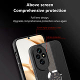 For-Honor-200-Pro-Magnetic-Litchi-Leather-Back-Phone-Case-with-Holder(Green)