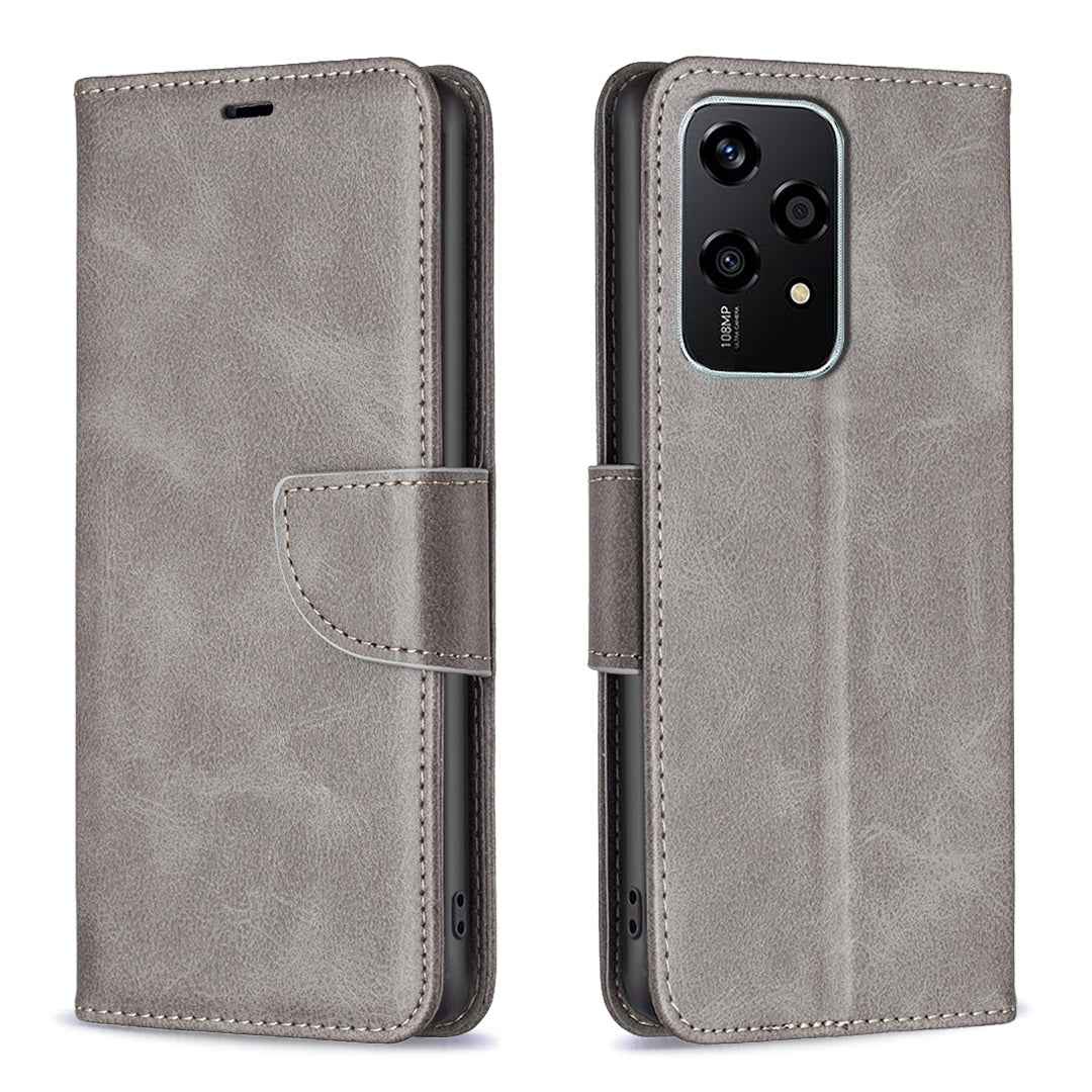 For-Honor-200-Lite-Global-Lambskin-Texture-Pure-Color-Flip-Leather-Phone-Case(Grey)