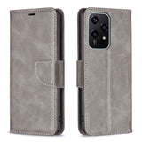 For-Honor-200-Lite-Global-Lambskin-Texture-Pure-Color-Flip-Leather-Phone-Case(Grey)