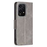 For-Honor-200-Lite-Global-Lambskin-Texture-Pure-Color-Flip-Leather-Phone-Case(Grey)