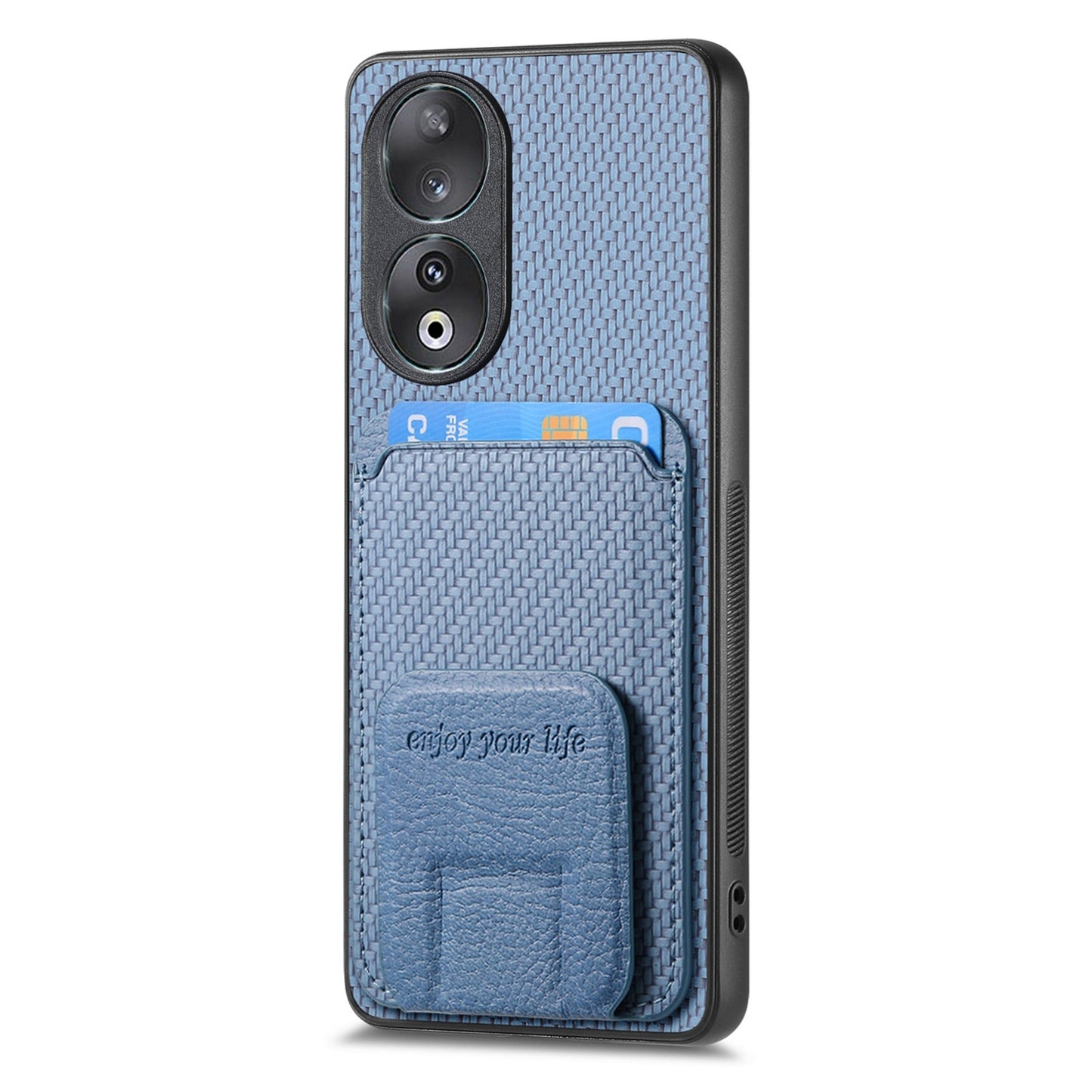 For-Honor-50-Carbon-Fiber-Card-Bag-Fold-Stand-Phone-Case(Blue)