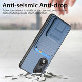 For-Honor-50-Carbon-Fiber-Card-Bag-Fold-Stand-Phone-Case(Blue)