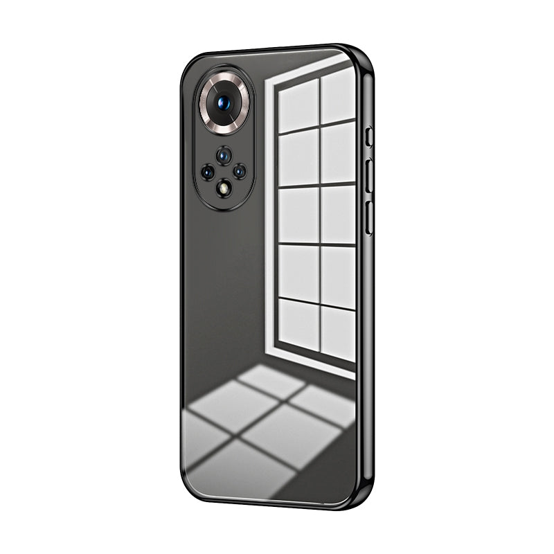 For-Honor-50-/-Huawei-nova-9-Transparent-Plating-Fine-Hole-Phone-Case(Black)