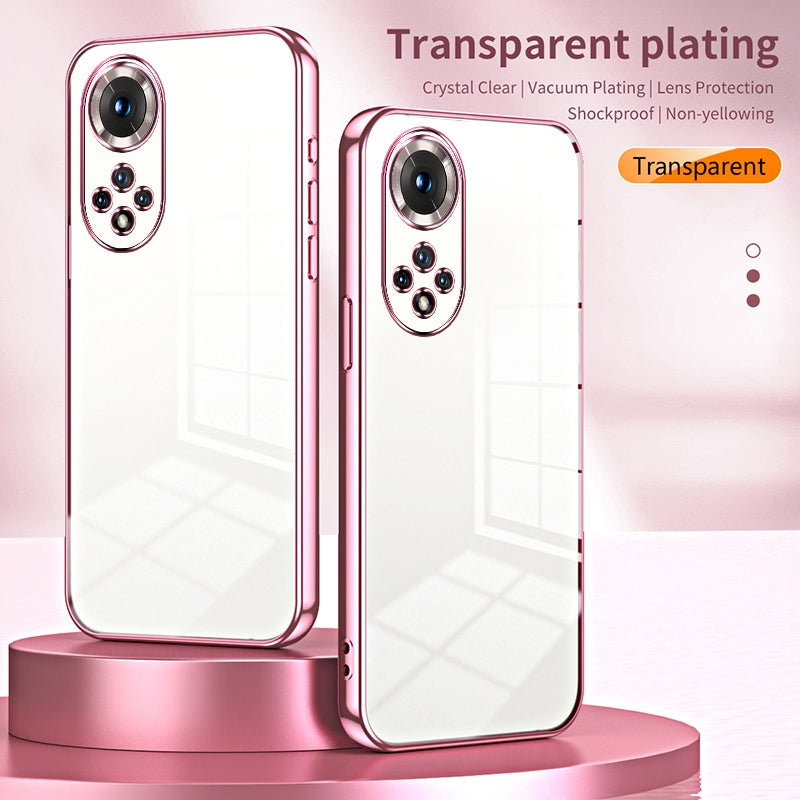For-Honor-50-/-Huawei-nova-9-Transparent-Plating-Fine-Hole-Phone-Case(Black)