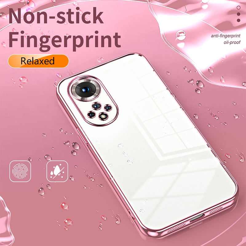 For-Honor-50-/-Huawei-nova-9-Transparent-Plating-Fine-Hole-Phone-Case(Black)