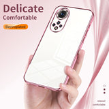 For-Honor-50-/-Huawei-nova-9-Transparent-Plating-Fine-Hole-Phone-Case(Black)