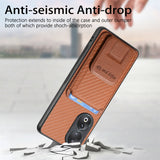 For-Honor-50-Carbon-Fiber-Card-Bag-Fold-Stand-Phone-Case(Brown)