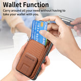 For-Honor-50-Carbon-Fiber-Card-Bag-Fold-Stand-Phone-Case(Brown)