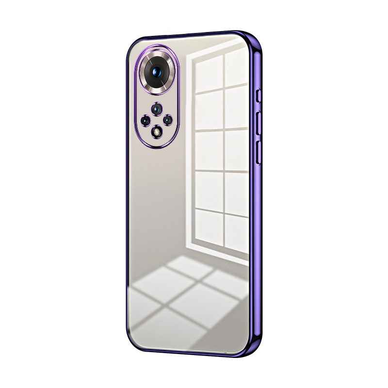 For-Honor-50-/-Huawei-nova-9-Transparent-Plating-Fine-Hole-Phone-Case(Purple)